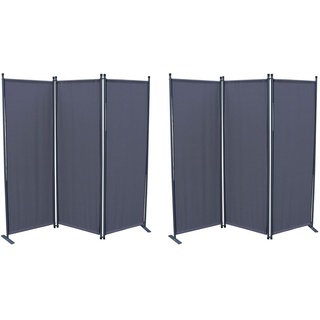 Grasekamp Paravent 2er Set (grau, 3-teilig)