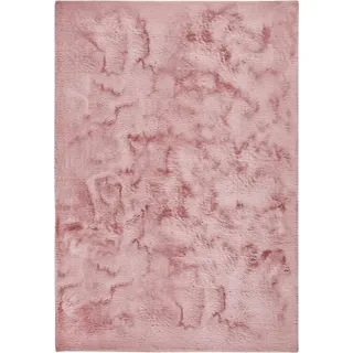 Fellteppich »Roger«, rechteckig, Kunstfell, Kaninchenfell-Haptik, weich - ein echter Kuschelteppich, 46570345-3 rosé 20 mm