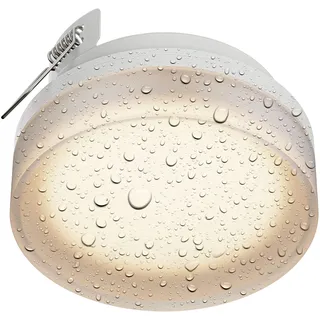 ledscom.de Deckeneinbauleuchte IPLY für außen, IP44, Stahl, weiß matt, rund, 100mm Ø, 1x GX53 max. 15W