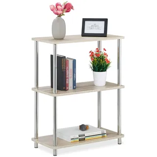 Relaxdays 3 Ebenen Regal Standregal 60 x 30 x 76 cm Natur