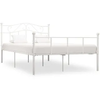 furnicato Bettgestell Metallbettgestell Weiß 208x127,5x95 cm für 120x200 cm Matratze (1-tlg) weiß 127.5 cm x 208 cm x 95 cm