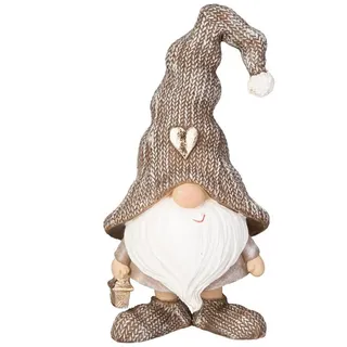 MICA Weihnachtsfigur Wichtel stehend mit Laterne oder Baum - ca. 9 x 6,5 x 18 cm - 1 Stück grau