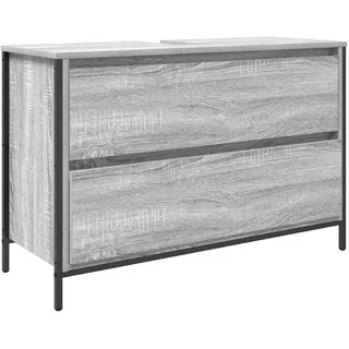 vidaXL Waschbeckenunterschrank 2 Schubladen 90 x 60 x 34,5 cm Grau