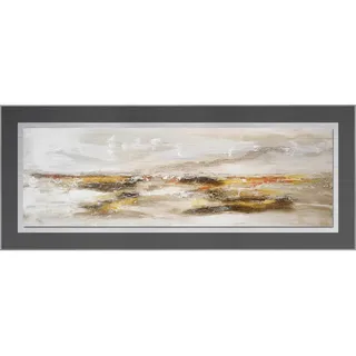 Monee Metallbild, Mehrfarbig, Metall, Holzwerkstoff, rechteckig, 125.7x50.7 cm, Made in Europe, handgemalt, einfache und schnelle Anbringung, gerahmt, pflegefrei – nicht gießen oder besprühen, Bilder und Zubehör, Wandbilder, Metallbilder