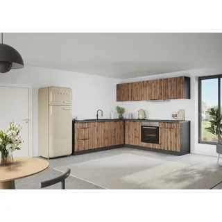 kochstation Winkelküche KS-Lagos L-Form 240 cm beige