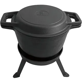 Traditioneller Dutch Oven aus Gusseisen, 8 Liter, Lagerfeuertopf für perfekte Schmorgerichte, Brot & mehr, Outdoor-Kochen leicht gemacht