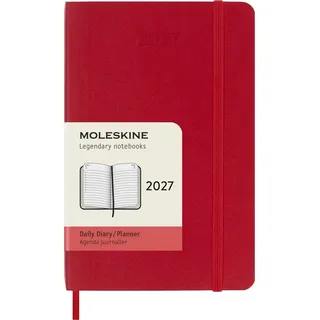 Moleskine Tageskalender 12 Monate Pocket/A6 Scharlachrot 2027