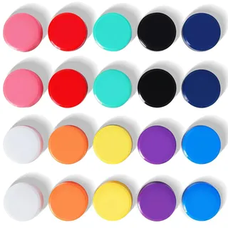 QOJOPU 20 Kleine Magnete für Magnettafel, Starke Haftkraft, 10 Farben, Rund | Dekorative kleine runde Kühlschrankmagnete Bunt. Starke Haftkraft für Whiteboard, Magnetwand, Notizen, Pinnwand & Schließfach