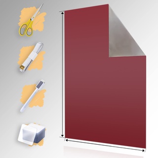Fenster Verdunklung | 3m x 1,45m Verdunklungsstoff | Verdunklungsfolie | Ohne Bohren | mit 24 Nano Pads | Lichtundurchlässig | Thermobeschichtung (Bordeaux)