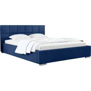 FURMEB24 - CARLO 180 x 200 cm - Boxspringbett  mit Bettkasten inclusive Belluci Classic Matratze - Polsterbett mit Holzrahmen - Doppelbett mit h¶h... - Dunkelblau