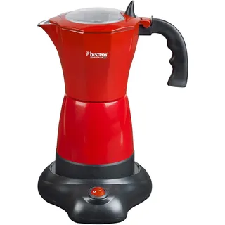 Bestron Espressokocher 180 ml 6 Tassen Rot