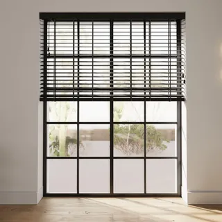 Cocoon Bambus Jalousien 200 x 175 - Jalousien Fenster Innen - Jalousie Bambus - 50mm Lamellen - Schwarz