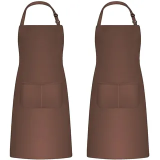Catime 2 STK Kochschürze für Männer Damen, Backschürze mit 2 Taschen für Küche, Malerschürze Erwachsene Latzschürzen Apron Einstellbar für Gartenarbeit
