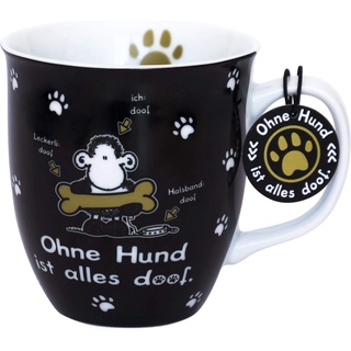 Sheepworld Tasse mit Motiv "Ohne Hund" | Porzellan, 40 cl, Sprüche-Tasse | Geschenk, Geburstag, Hundefreund | 45704