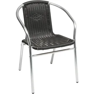 INDA-EXCLUSIV FineHome Aluminium Bistrostuhl Stapelstuhl 57 x 57 x 75 cm silber