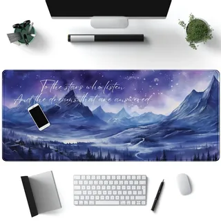 Acotar Schreibtischunterlage Sara J Maas Fantasy-Mauspad groß für Schreibtisch, Computer, PC, Laptop, ästhetische Schreibtischunterlage, Nachtplatz, Stadt des Sternenlichts, Laptop-Maus und