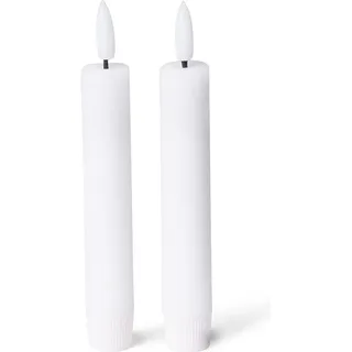 Novaliv, LED Kerzen, 10x Stabkerze LED bewegliche Flamme Wachs - Echtwachs Weiss - Indoor - 12,5cm Höhe für 2,2cm (10x)