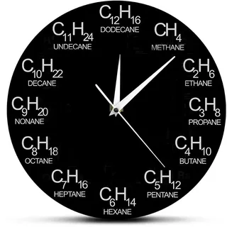 Syfunlv Verschlüsselte Wanduhr Mute Wanduhr 12 Zoll,Mathematische Uhr,Chemie Wissenschaft Periodensystem,Lustige Chemisch Formel Uhr für Klassenzimmer Haus Moderne Dekoration des Büros