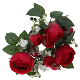 TOPPERFUN Eleganter Rosen-kerzenkranz Künstliche Blätter-kerzenringe für Heim- und Partydekorationen