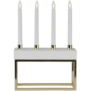 Star 644-31, LED-Fensterleuchter "Framy", 4 warmwhite LED, Plastik, Weiß, 1.0 x 2.8 x 4.0 cm