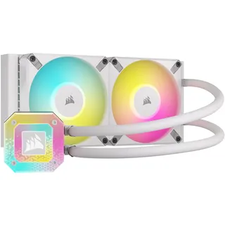 Corsair iCUE H100i ELITE CAPELLIX XT Flüssig-CPU-Kühler - Zwei AF120 RGB ELITE-Lüfter - 240-mm-Radiator - Intel® LGA 1700, 1200, 115X, 2066, AMD® AM5, AM4 - Inklusive iCUE COMMANDER CORE - Weiß