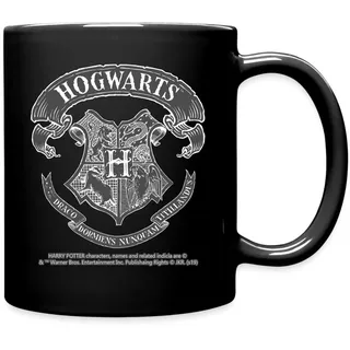 Spreadshirt Harry Potter Hogwarts Wappen Zeichnung Logo Tasse Einfarbig, One size, Schwarz
