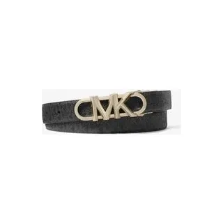 MK Wendbarer Gürtel Empire aus Leder und Signature-Logostoff - Schwarz - Michael Kors - XL