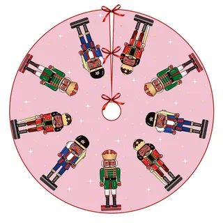 Coonoor Weihnachtsbaumdecke Weihnachtsbaumdecke Nussknacker, Winterfestliche Dekoration (1-tlg), für Innen & Außen, Weihnachtsbaum Matten für die Festtage rosa Ø 122 cm