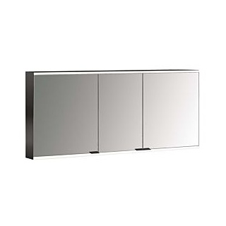 Emco prime Aufputz-Lichtspiegelschrank 949713549 1400x700mm, 3-türig, schwarz/spiegel
