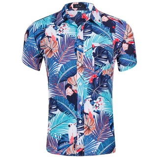 Men's Casual Dress Shirt Mens Print Button Down Short Sleeve Hawaiian Shirt Summer Vacation Beach Shirt Regular Fit Ca