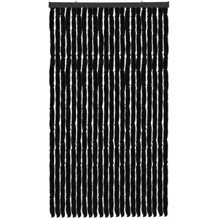 Arsvita Flauschvorhang Türvorhang (100x200 cm) in Schwarz als Insektenschutz für Balkon, Terrasse oder Wohnmobil, Wohnwagen, Pavillon