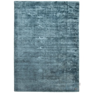 Tom Tailor Webteppich Shine Uni 160 x 230 cm Viskose Blau Aqua
