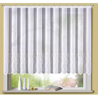 Gardine STICKEREIEN PLAUEN "Helena" Gr. 11, weiß, B:600cm H:245cm, Polyester, Gardinen, veredelt mit echter Plauener Spitze Stickerei
