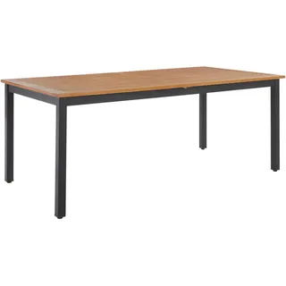 Ambia Garden Gartentisch MIT Auszug, Schwarz, Teak, Holz, Metall, Eukalyptusholz, vollmassiv, rechteckig, eckig, 100x75x180-240 cm, ausziehbar, Gartenmöbel, Gartentische, Gartentische ausziehbar