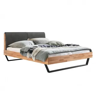 HASENA Designbett Pietro 25 Kernbuche Polsterkopfteil smoke 160x200