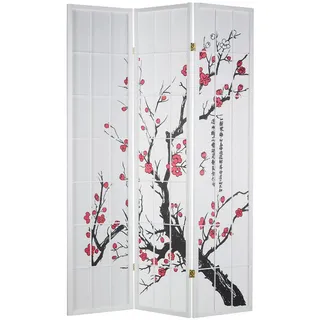 Homestyle4u Paravent Weiß 132x175 cm 276
