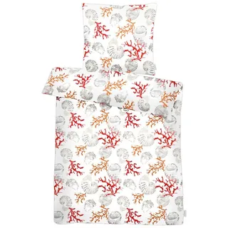 APELT Coral Gots Korallen und Muscheln Rot 135 x 200 cm + 80 x 80 cm