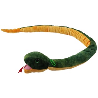 Soma Plüschtier Plüschschlange XXL Plüsch-Schlange weich gefüllt, ideal zum Trösten Kuscheln Einschlafhilfe Toys Schlange Snake Kuscheltier (Grün Gelb Anaconda 100 cm)