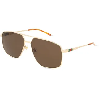 Gucci GG1676S Herren-Sonnenbrille Vollrand Pilot Metall-Gestell, gold