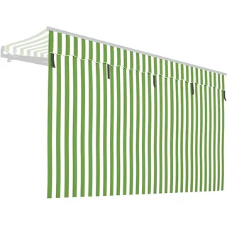empasa Markisen Volant Markisenstoff Markisen-Zubehör Sonnenschutz Sichtschutz für unsere Gelenkarmmarkisen 'Start' und 'Start Plus', Farbe:grün/weiß, Größe:250 cm