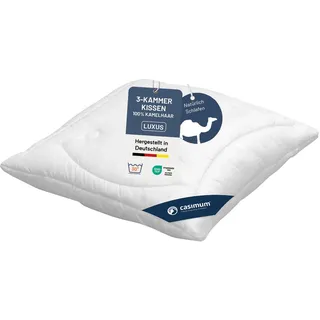 casimum 3-Kammer-Kamelhaarkissen 80 x 80 cm Weiß