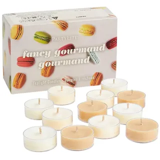 PartyLite 12er Set Teelichter Kerzen, Fancy Gourmand Duft, Aromatherapie Duftkerzen Geschenkset, Bis zu 4 bis 6 Stunden Brenndauer