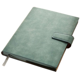 Agal Notizbuch B5 PU-Leder-Notebook, aus weichem Leder Superdick vorzüglicher Retro- Meeting- Rekord Notepad, Magnetic Buckle Notebook, 7. 4 * 10.6in Büro-Notebooks (Color : Dark Green Buckle)