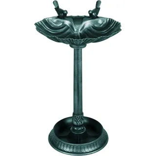 Vogeltränke Stehend, Vogelbad Aus Kunststoff, Frostsicher Vogelbecken, Winterfest Wassertränke Für Wildvögel, Wasserschale, Wasserstelle Für Garten Terrasse Balkon 49,5 X 38 X 81 Cm, Dunkelgrün Aosom