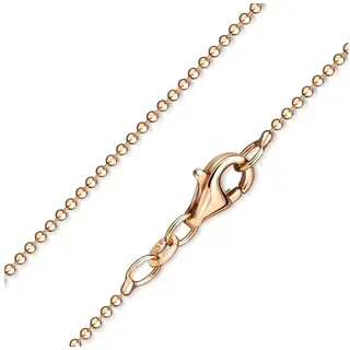 Materia Gliederkette Damen Rosegold Kugelkette fein 1mm K98, Sterlingsilber, rosevergoldet rosa 40 cm