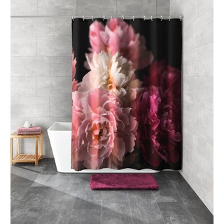 Kleine Wolke Rosemarie Duschvorhang, Textil PES, Bordeaux, 180x200 cm
