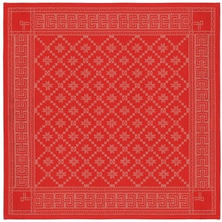 Ekelund Tischdecke Åttebladrose 330 80x80 cm, gewebt rot