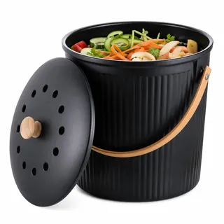 Relaxdays Komposteimer 5,6 l Schwarz