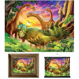 3D LiveLife Linsenförmige Wandkunst Drucke - Dinosaurier Freude von Deluxebase. Ungerahmtes 3D Jura Poster. Perfekter Wandfüller. Original kunstwerk lizenziert von bekannt künstler, Michael Searle