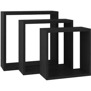 vidaXL Würfelregale 3 Stk. Schwarz MDF